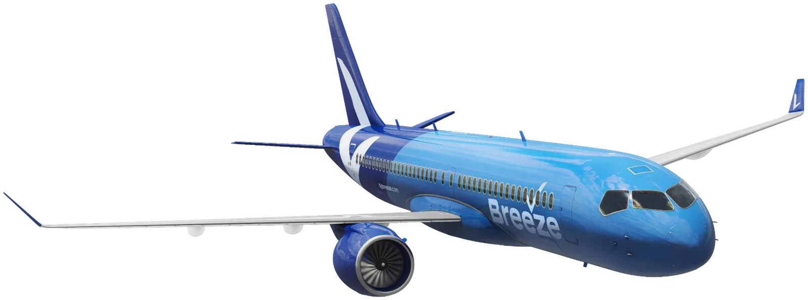 Breeze Airways A220 in flight